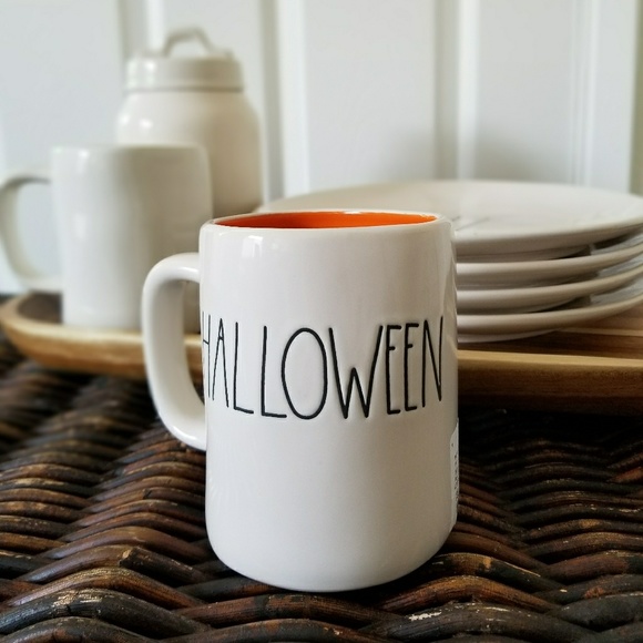 Rae Dunn Other - Rae Dunn HAPPY HALLOWEEN White and Orange Mug